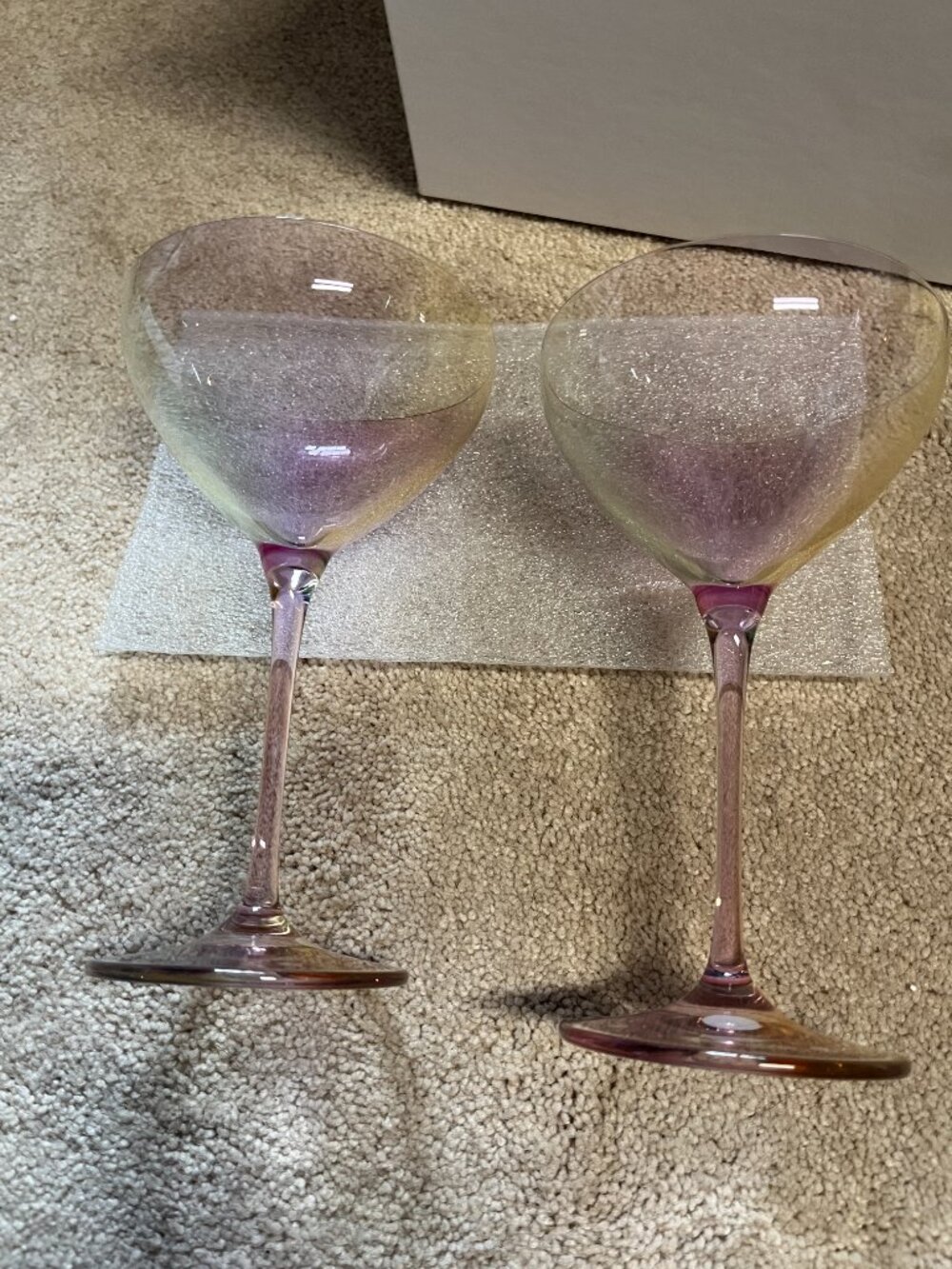 Estelle Iridescent Champagne Coupe Glasses Set of 2 New in Box